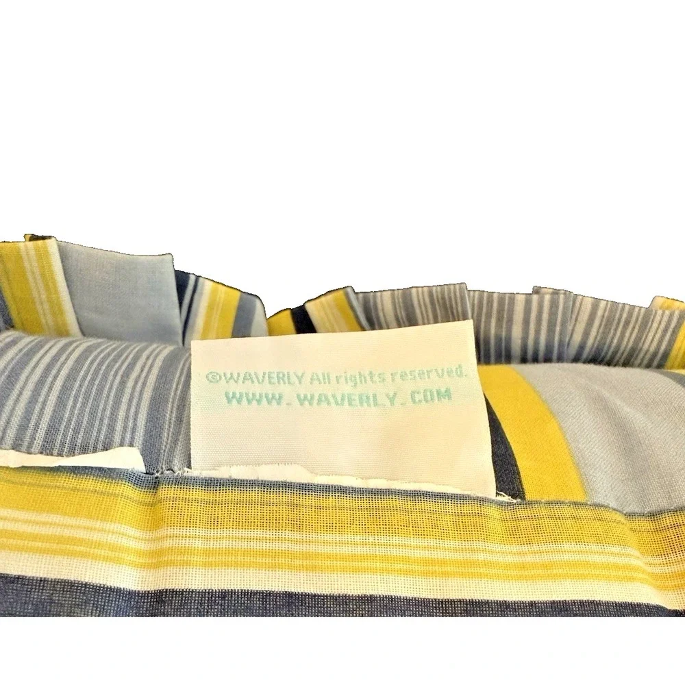 Waverly Floral Florish Blue Yellow French Country FarmHouse Bolster Throw Pillow